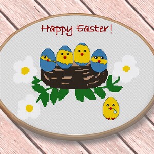 Easter Decoration. Easter Basket. Easter Cross Stitch Pattern. Happy Easter Counted Cross Stitch Pattern. Instant PDF Download Cross Stitch