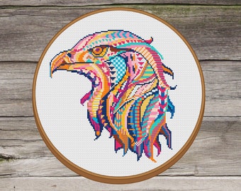 Mandala Eagle. Cross stitch pattern PDF. Cross stitch supply. Hand embroidery pattern. Counted cross stitch. Cross stitch design.