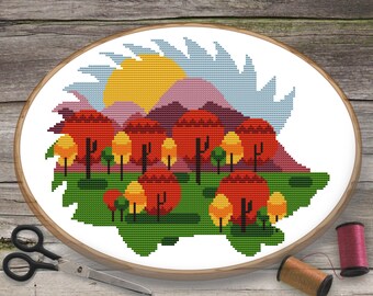 Hedgehog Cross Stitch Pattern, Cute Cross Stitch, Animal Cross Stitch, Nature Cross Stitch, Fantasy Cross Stitch, Cross Stitch Hedgehog