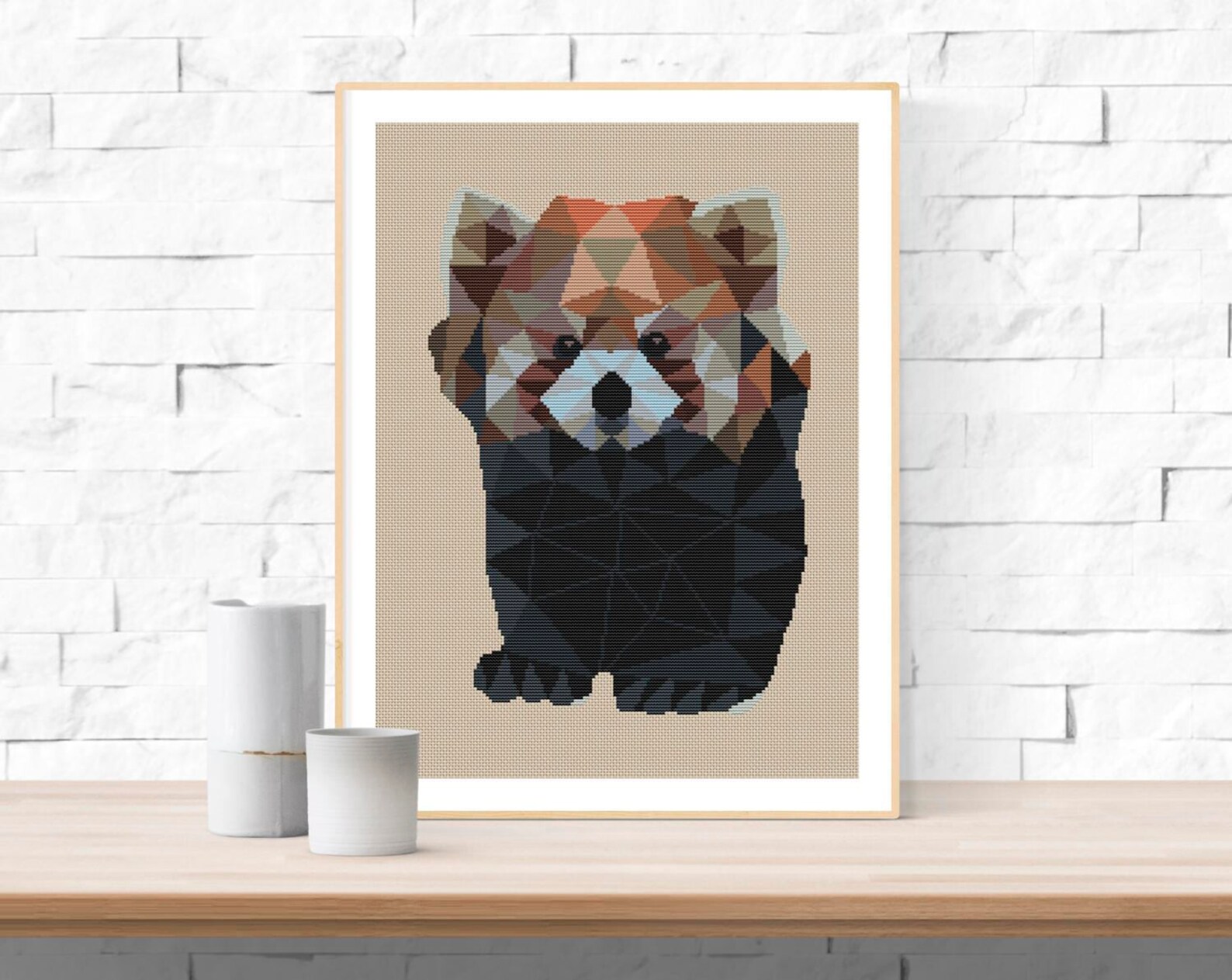 Red Panda Cross Stitch Pattern / Panda Ornament / Modern - Etsy