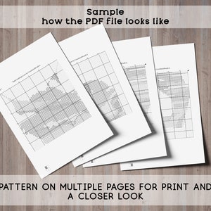 May include: A sample of a PDF file showing a pattern on multiple pages. The pattern is a grid of black and white squares. The text "Page 1" is visible in the top left corner of the first page.