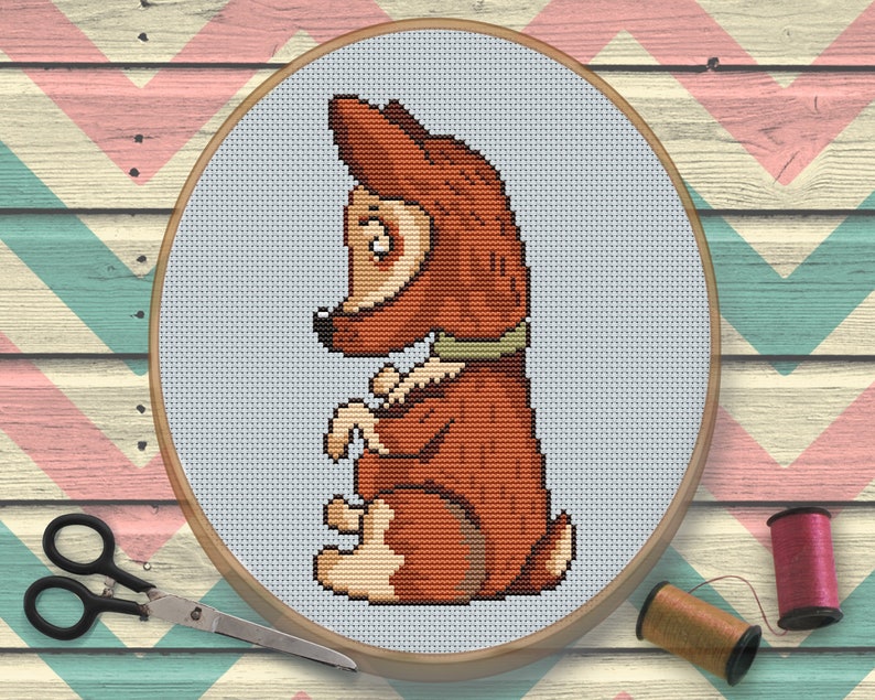 Modern Cross Stitch Pattern. Corgi Cross Stitch Chart ...