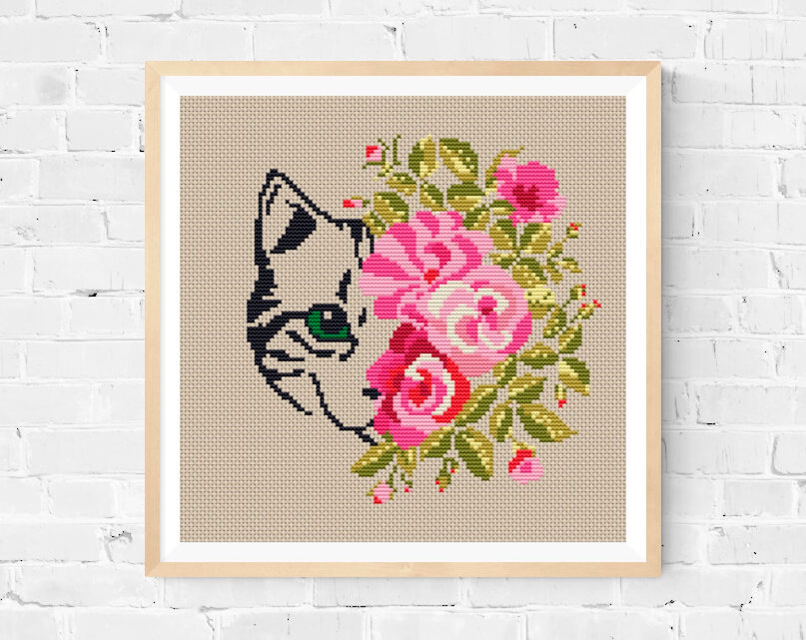 Cat Cross Stitch Pattern. Modern Cross Stitch Pattern. Cat Etsy