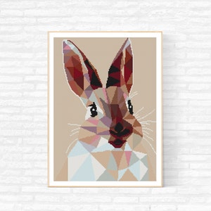 Bunny Rabbit Cross Stitch Pattern / Easter Bunny Ornament / Funny Cross Stitch Pattern / Modern Cross Stitch Pattern / Easter Cross Stitch image 2