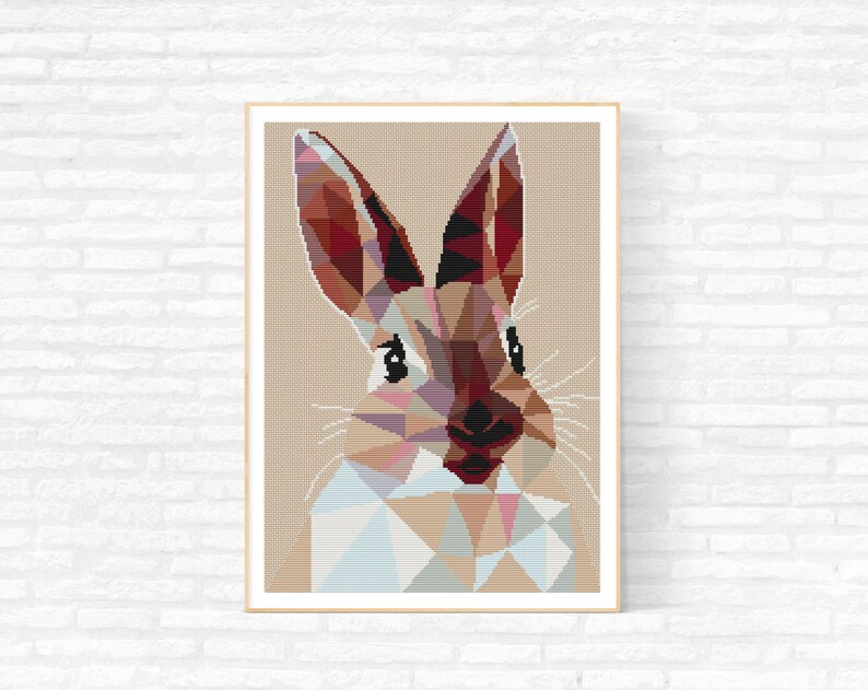 Bunny Rabbit Cross Stitch Pattern / Easter Bunny Ornament / Funny Cross Stitch Pattern / Modern Cross Stitch Pattern / Easter Cross Stitch image 2