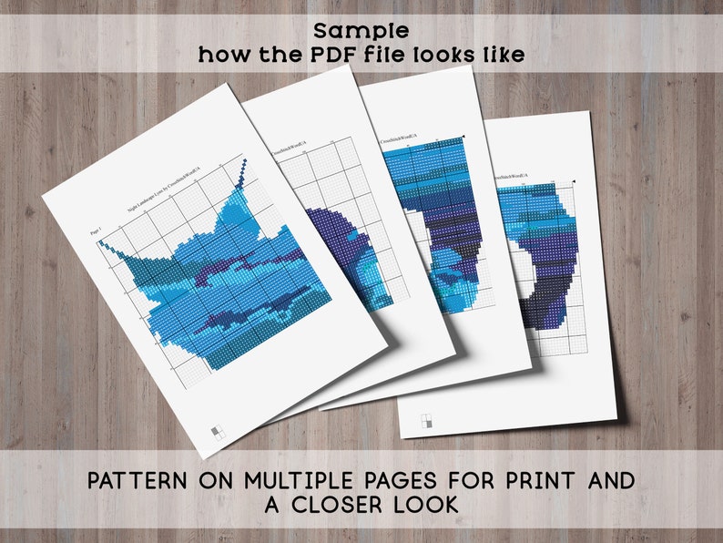 Mondphasen Kreuzstich Muster, Erden Kreuzstich Muster, Abstrakter Kreuzstich, Kreuzstich Muster Geometrisch, Boho Kreuzstich PDF Bild 7
