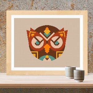 Owl Bird DIY Cross Stitch Easy Pattern, Owl Cross Stitch Pattern, Cross Stitch Fantasy, Cute Cross Stitch, Small Cross Stitch, Owl Pattern