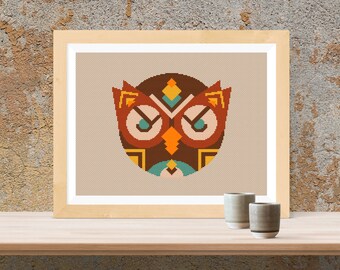 Owl Bird DIY Cross Stitch Easy Pattern, Owl Cross Stitch Pattern, Cross Stitch Fantasy, Cute Cross Stitch, Small Cross Stitch, Owl Pattern
