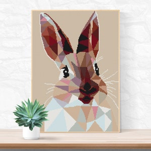 Bunny Rabbit Cross Stitch Pattern / Easter Bunny Ornament / Funny Cross Stitch Pattern / Modern Cross Stitch Pattern / Easter Cross Stitch image 1