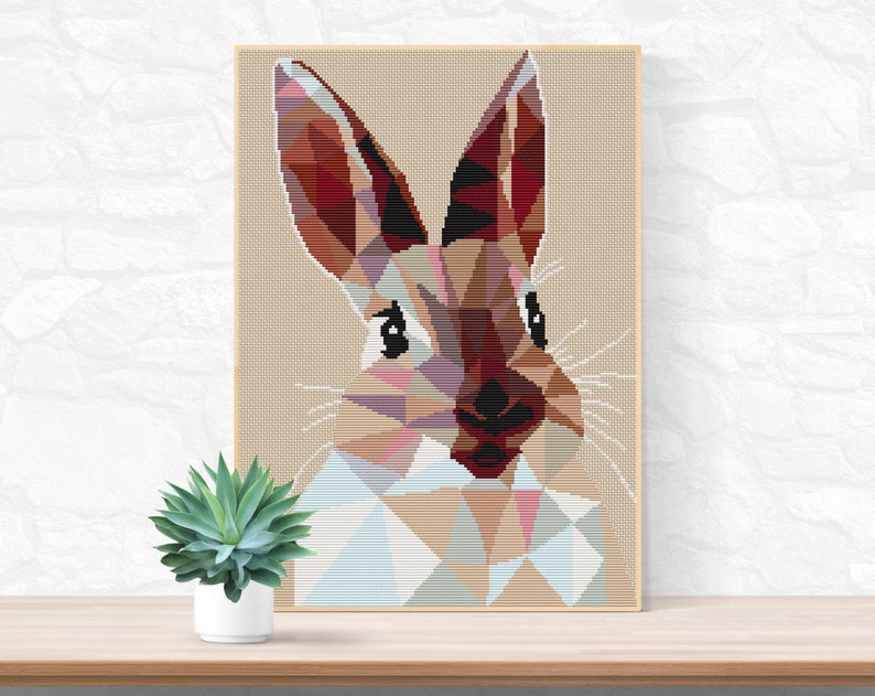 Bunny Rabbit Cross Stitch Pattern / Easter Bunny Ornament / Funny Cross Stitch Pattern / Modern Cross Stitch Pattern / Easter Cross Stitch image 1