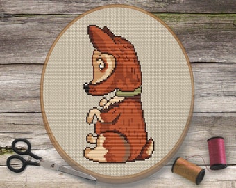 Welpen Kreuzstich Muster, Corgis Kreuzstich Muster PDF, Kinderzimmer Kreuzstich, Hund Kreuzstich Muster, Lustige Kreuzstich PDF