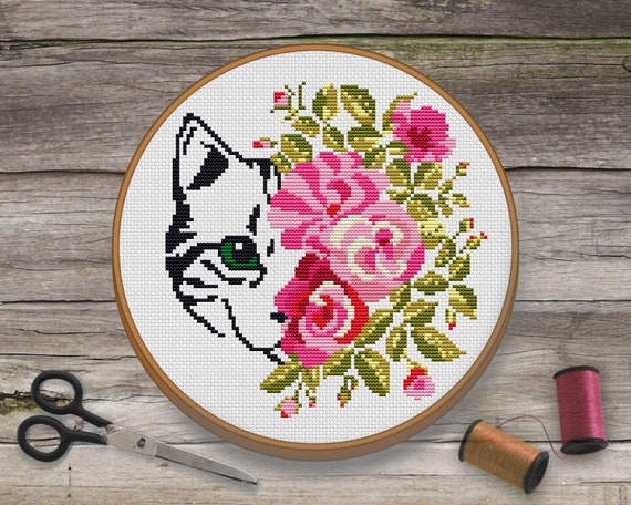 Knitter Cross Stitch Pattern  Modern geometric cross stitch - Ysolda