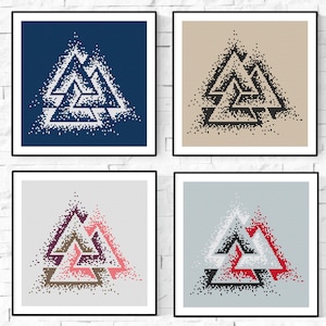 Geometric Triangles Cross Stitch Pattern. Modern Cross Stitch Pattern. Beginners Pattern. Geometrical Cross Stitch Chart