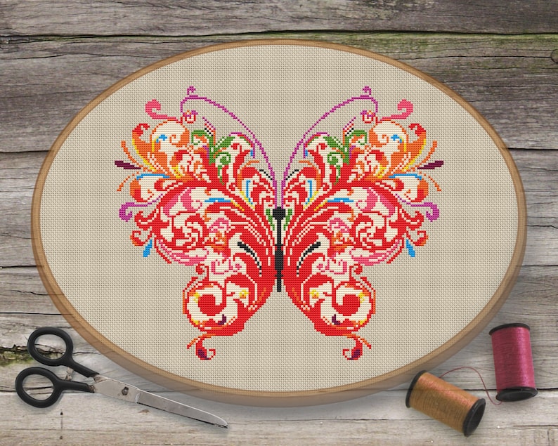 Instant Download Pdf Counted Chart Mandala Cross Stitch Art Mandala Butterfly Modern Cross Stitch Pattern Sewing Fiber Sewing Needlecraft Safarni Org