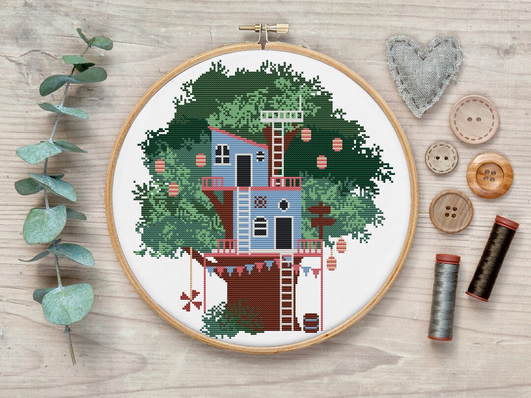 Tree Cross Stitch Pattern, Nature Cross Stitch, Fantasy Cross Stitch ...