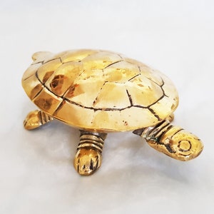 Unusual vintage brass Tortoise shaped trinket box, jewellery box, ring holder, metal oddity dish, vanity dish