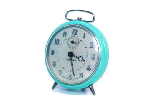 Turquoise Vintage Alarm Clock From, Turquoise Alarm Clock
