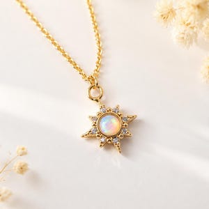 collana opale, collana opale, collana stella, collana sole, gioielli opale, collana placcata oro