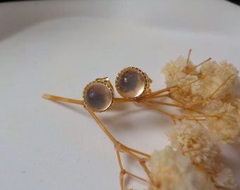 Opal earrings gold plated over brass, nickel free, Fire Opal earrings, Stone Jewelry, Choker