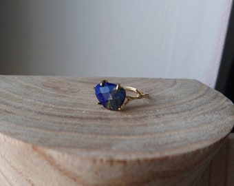 lapis lazuli Gold Plated over Brass ring