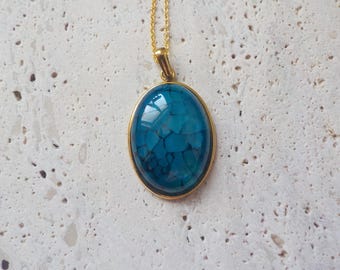 unique blue agate necklace