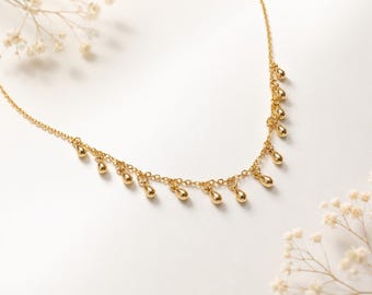 minimalistische gouden ketting, satellietketting