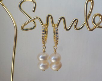 coral bead earrings, minimalist earrings