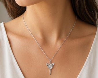 Romantic Elven Pendant Necklace in Silver Tone, Fantasy Inspired Jewelry, Evening Star Style Gift for Her
