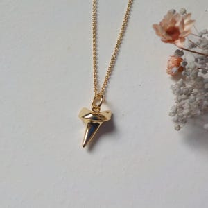 colar de dente de tubarão banhado a ouro, colar minimalista, colar banhado a ouro, colar de dente de tubarão minimalista