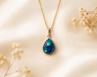 Collier ammolite, collier gemstone, collier pierre ammolite, collier minimaliste, collier plaqué or