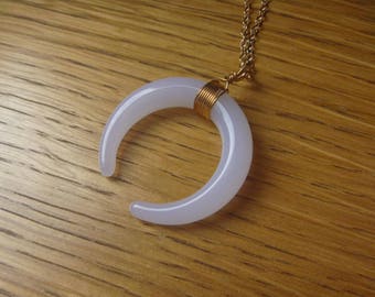 translucent white Moonstone necklace