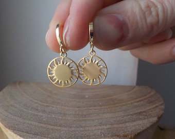 Orecchini da sole, orecchini da luna, orecchini da sole e da luna, orecchini placcati oro