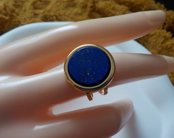 Adjustable lapis lazuli ring, gold plated ring, boho ring, minimalist ring, blue ring, lapis ring