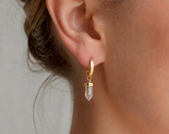 boucles d'oreilles cristal, boucles d'oreilles pointes, boucle d'oreilles minimalistes