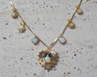 Tiny Opal Necklace, Gold Opal Choker, Dainty Opal, Delicate Opal, Minimalist Necklace, Gold Opal Necklace, Bridesmaid gift, gifts for her
