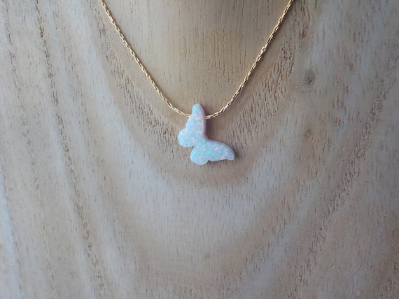 Buy White Opal Butterfly Necklace,sterling Silver Butterfly