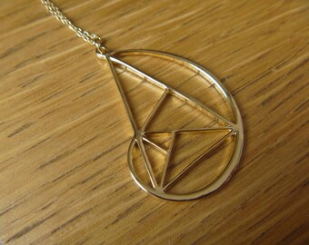 Graphic geometric gold necklace