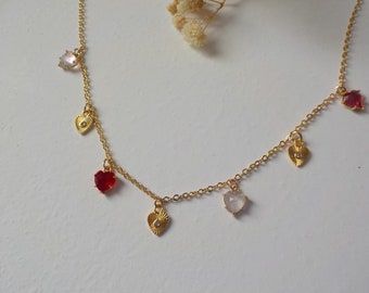 Charm-Halskette, minimalistische Herz-Halskette, Herz-Halskette, Liebes-Charm-Halskette, Charm-Halskette, Liebes-Halskette