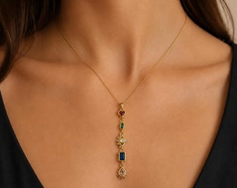 Gold Charm Necklace,  Charm Necklace, Vintage Style Chunky Necklace, Multi Charm Necklace, gifts for her