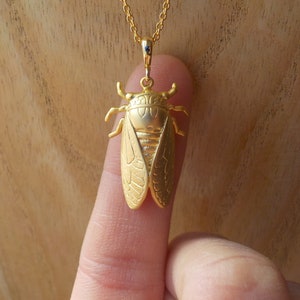 Zikadenkette, kleine Zikadenkette, Insektenkette, minimalistische Halskette, vergoldete Halskette, Boho Halskette, ägyptische Halskette