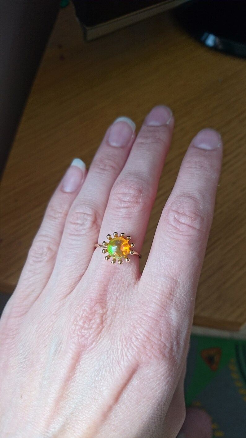 Ethiopian Opal Choker Ethiopian Opal Ring Birthstone Ring Fire Opal Ring Stone Jewelry