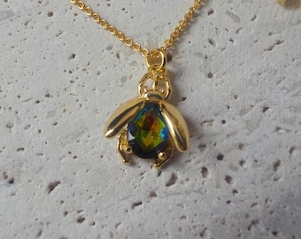 Royal Scarab Necklace, Goldfilled over Rhodium, Scarab Pendant, Egyptian Beetle Luck Charm, Scarab Jewelry