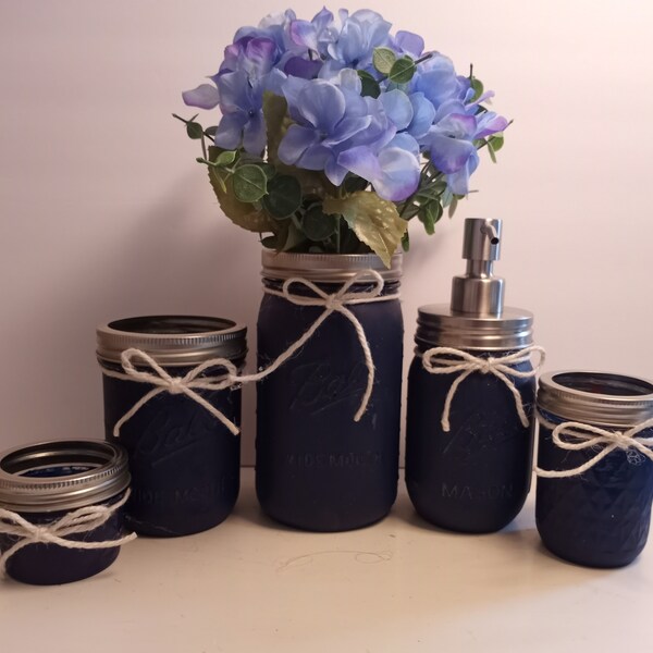 Navy Blue Bathroom Accessories Etsy