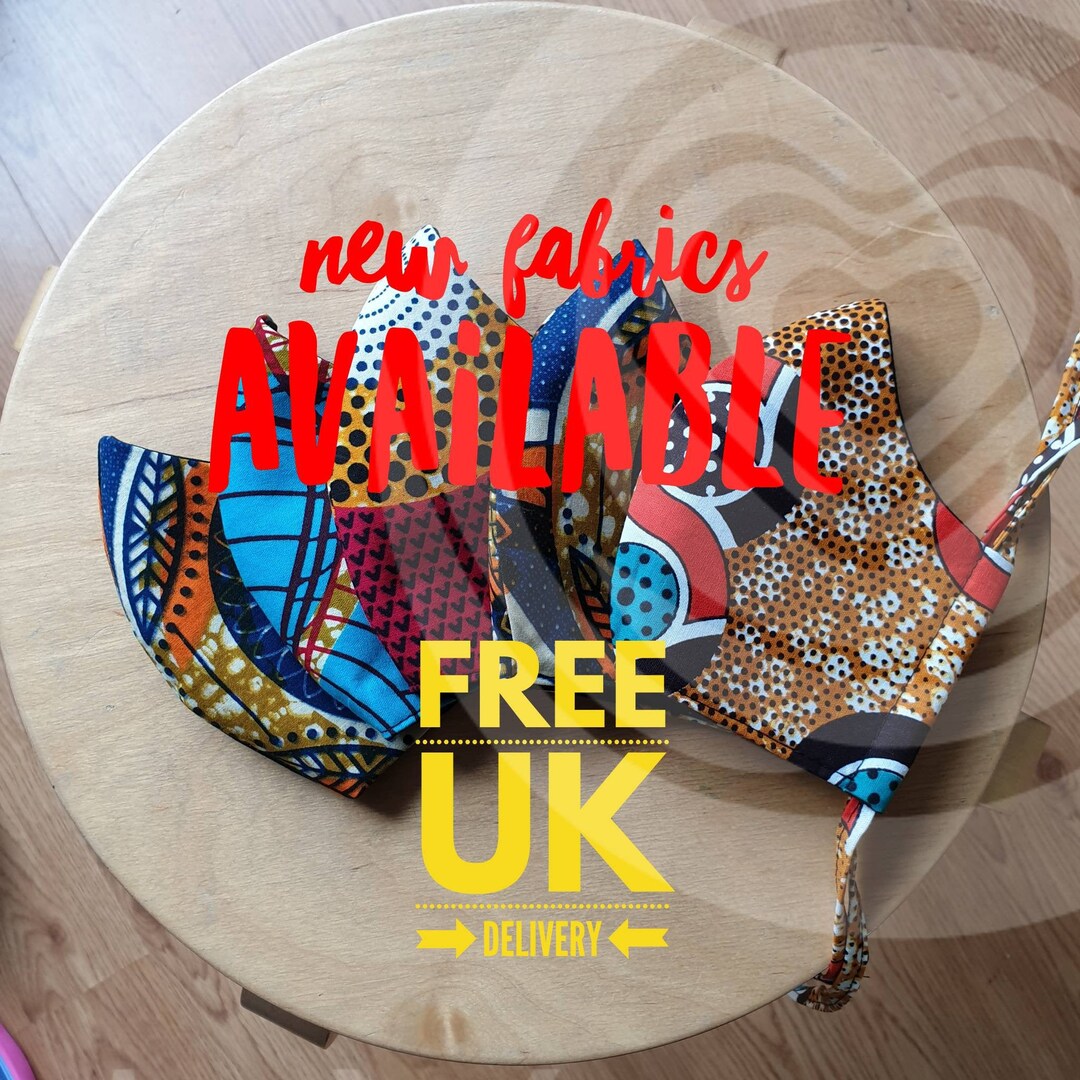 Washable Cotton Fabric Mask With Filter Pocket & Nose Wire Etsy UK