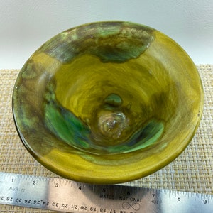 Handmade Pottery Vase Flower Pot Turquoise & Olive Glaze Succulent Garden 2005 Signed CMD
