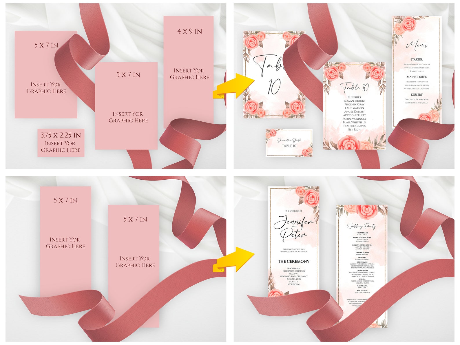 Download Ribbon Mockup Bundle / Wedding Mock up Bundle / Invitation set | Etsy