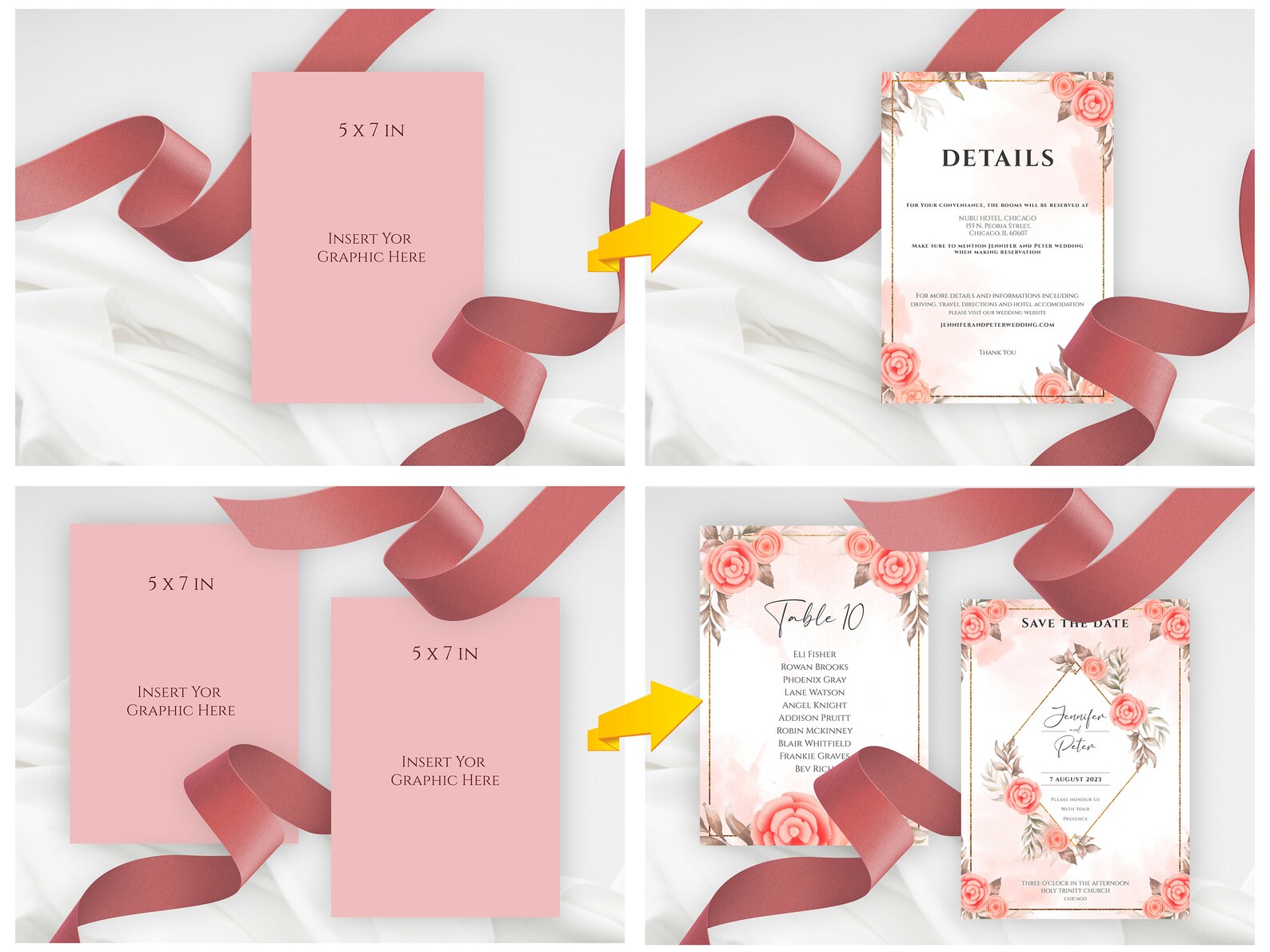 Download Ribbon Mockup Bundle / Wedding Mock up Bundle / Invitation ...