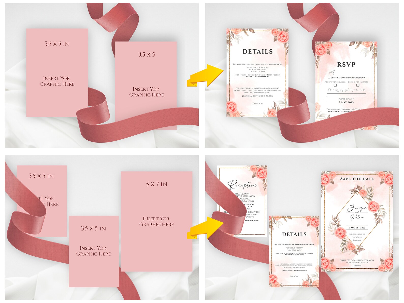 Download Ribbon Mockup Bundle / Wedding Mock up Bundle / Invitation ...