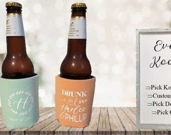 Event Koozies | Custom Can Cooler | Wedding | Birthday | Bachelorette | Bachelor | Wedding Party