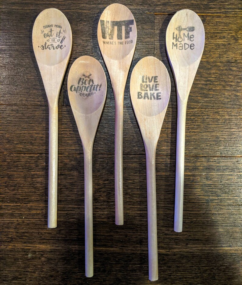 Wooden Spoon With Quotes Sayings Gift Kitchen Decor Etsy